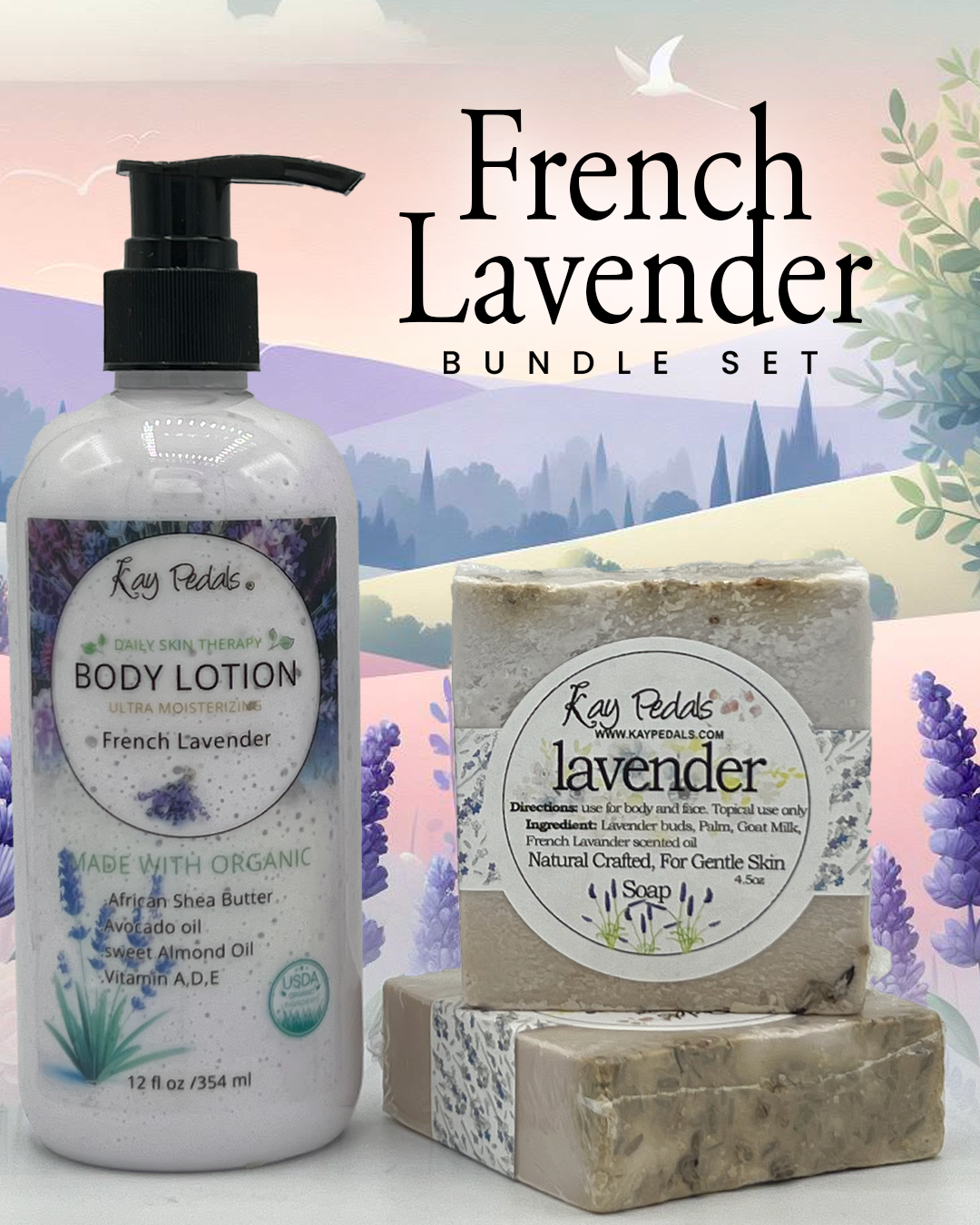 Lavender Bundle Gift Set – Organic Body Lotion & Soap Collection