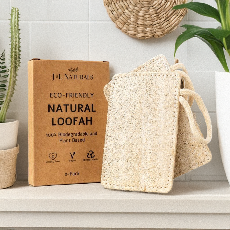 Natural Loofah Pad Set
